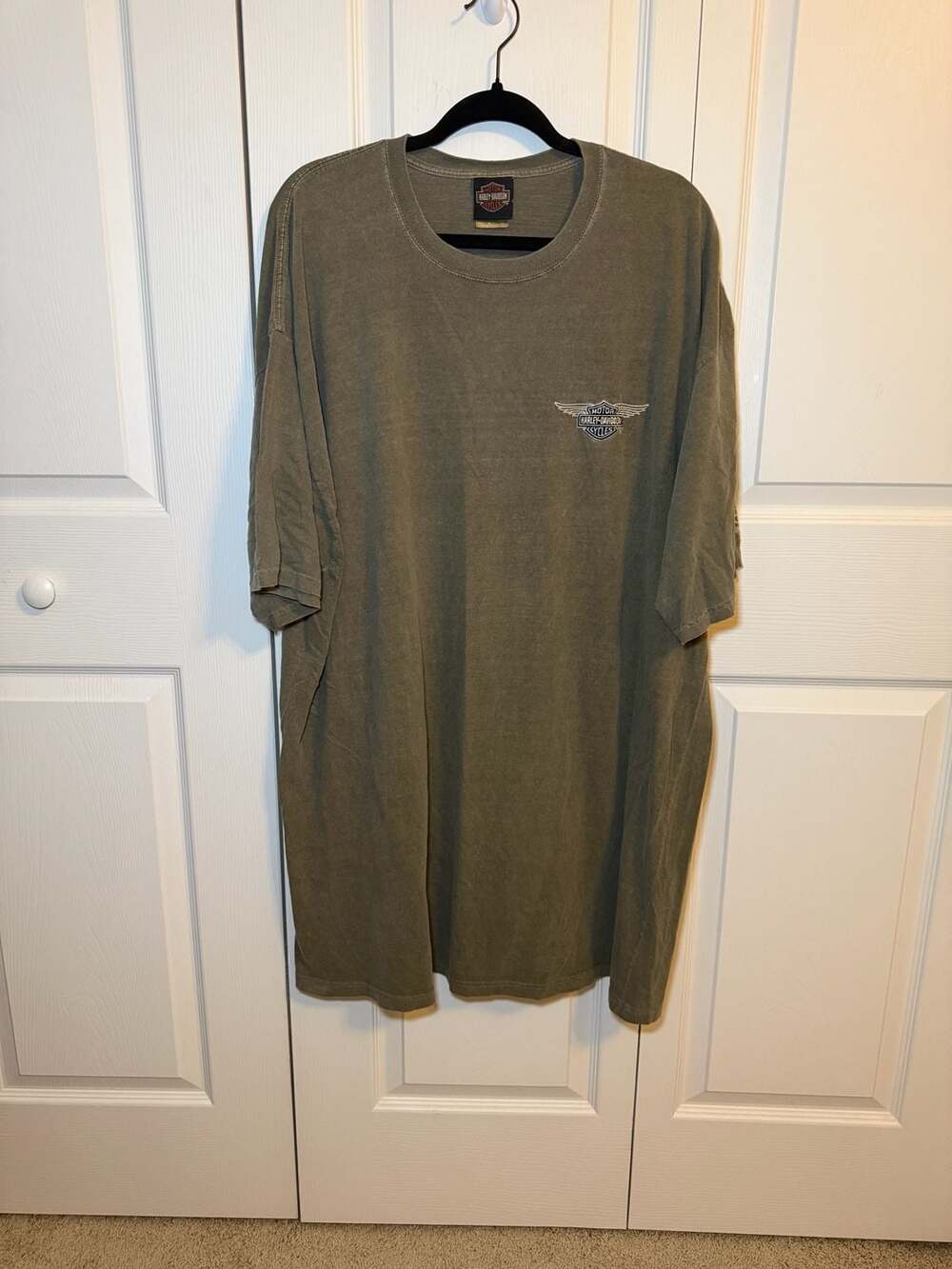 Harley-Davidson Woodstock Illinois Embroidered Graphic Olive Green T-Shirt 3XL